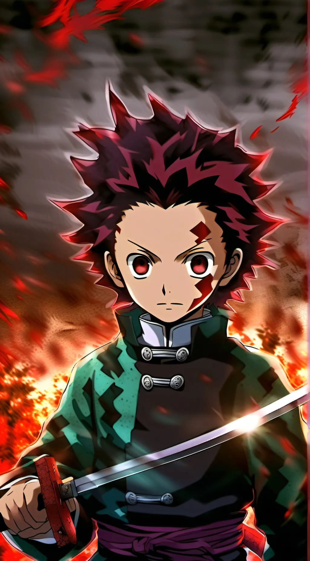 ai character: Tanjiro  background