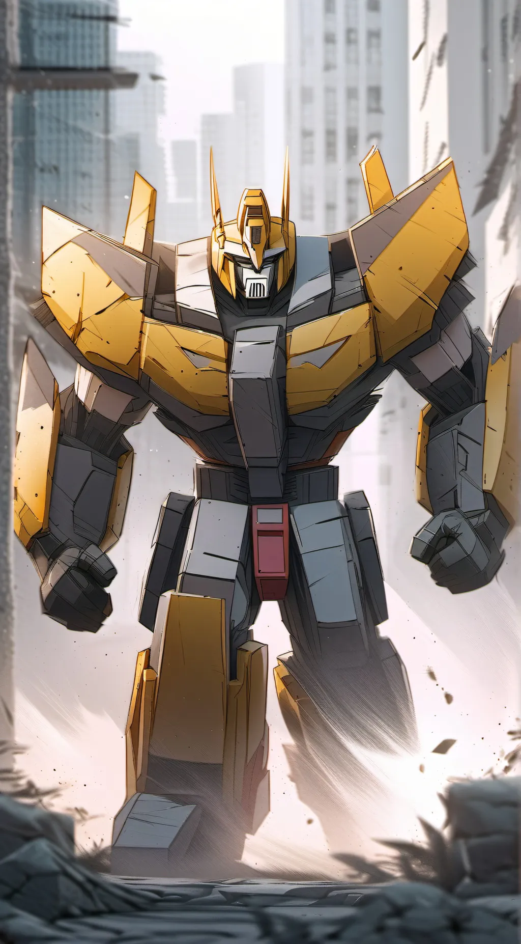 ai character: Bumblebee sad background