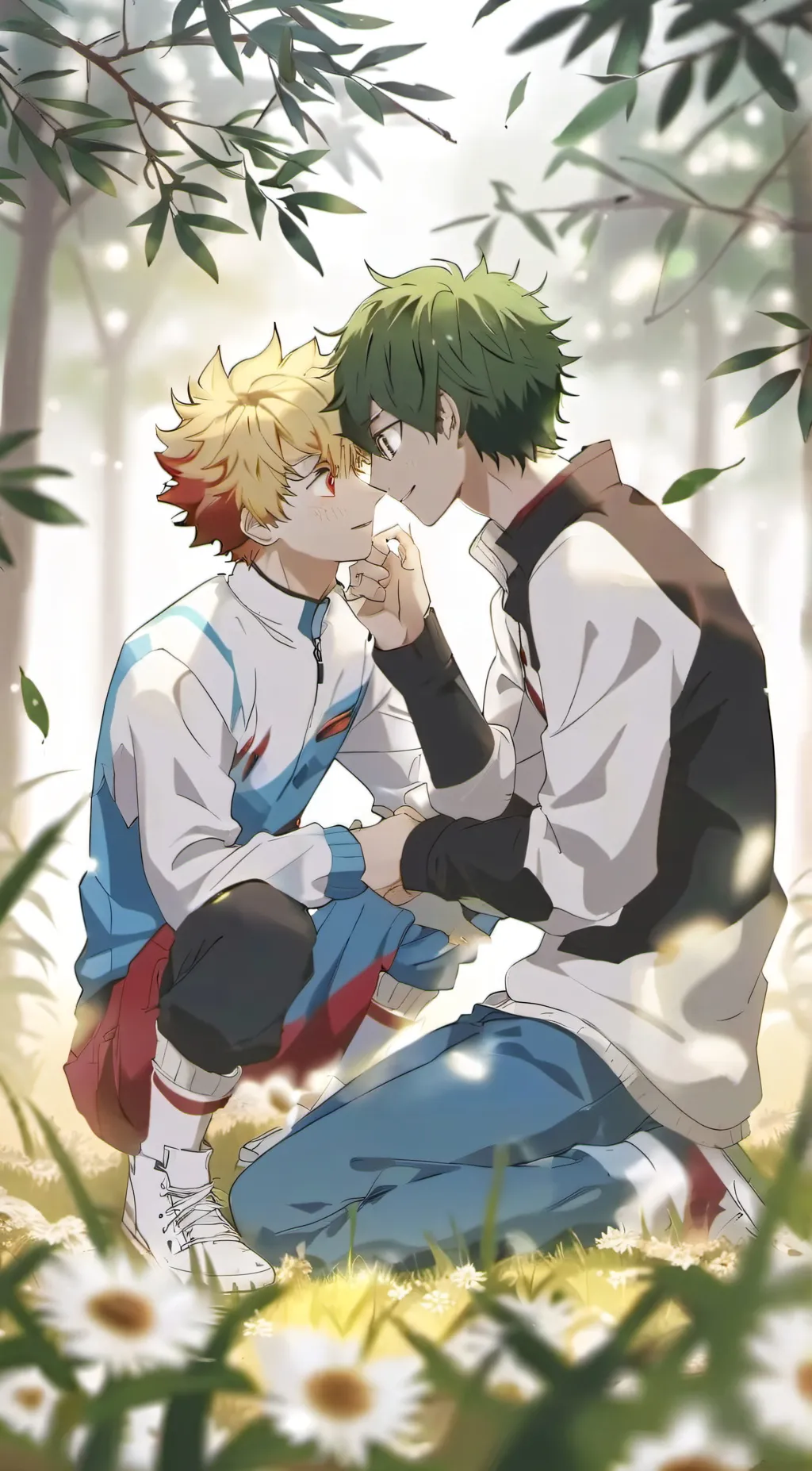 ai character: Deku and bakugo  background