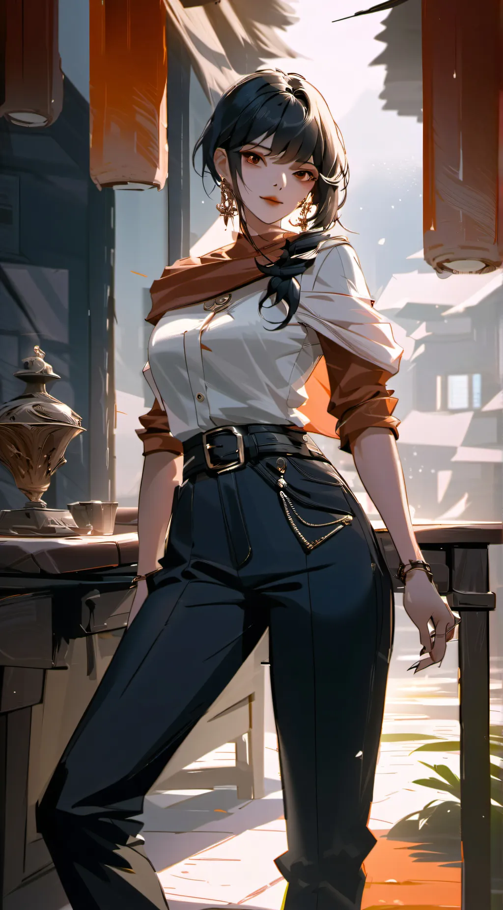 ai character: Ash Kim  background