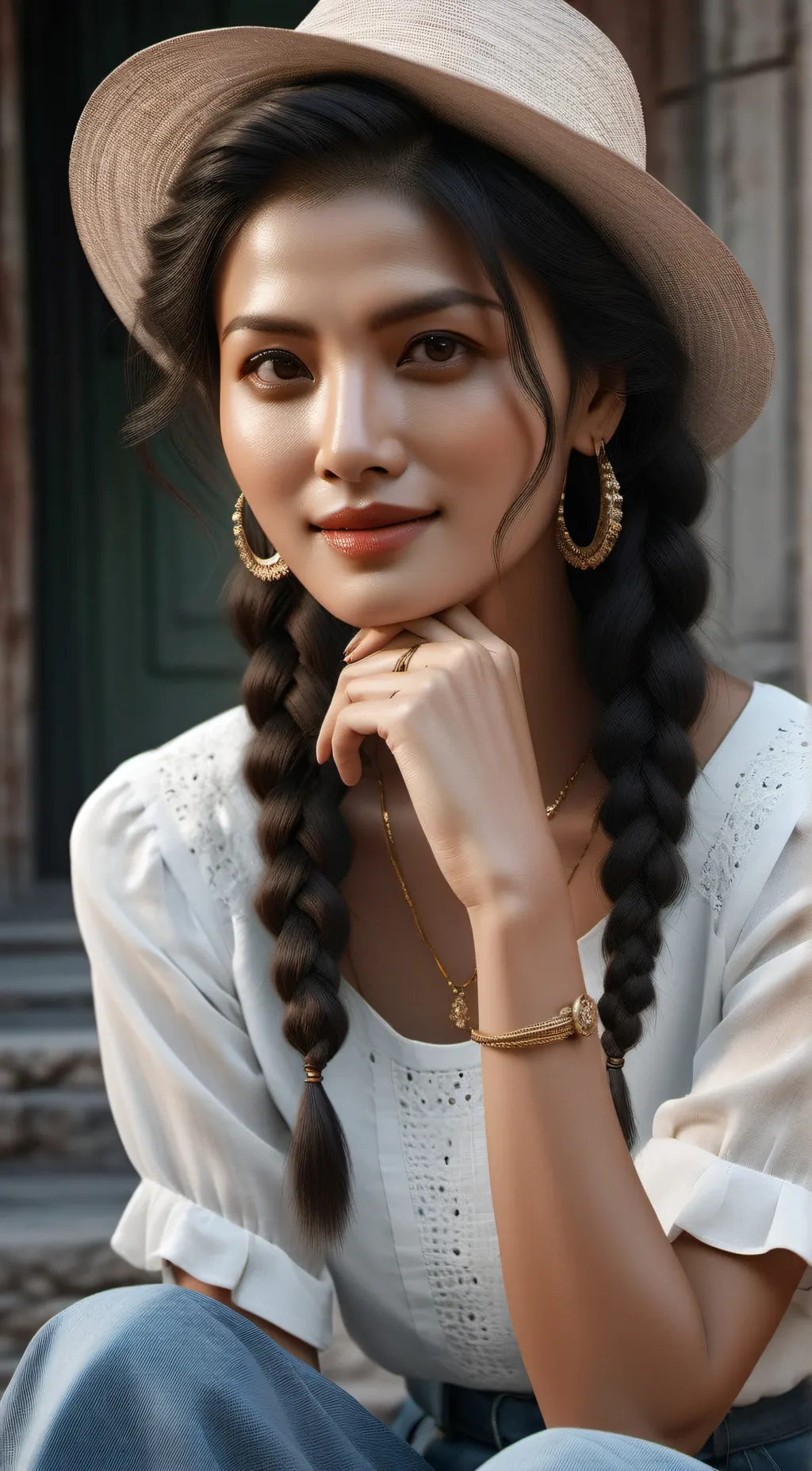 ai character: Rie kitahara  background