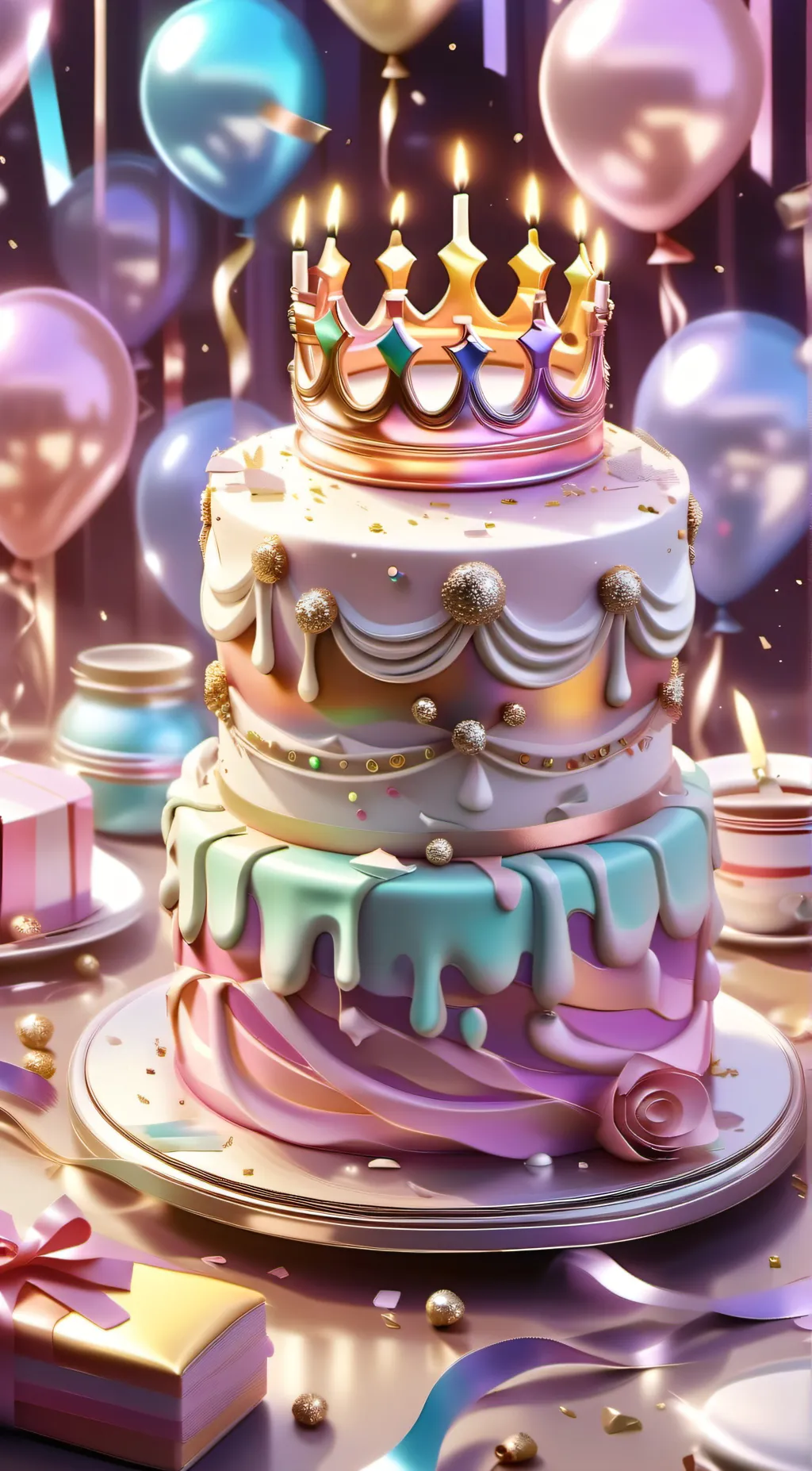 ai character: happy b day tailke background