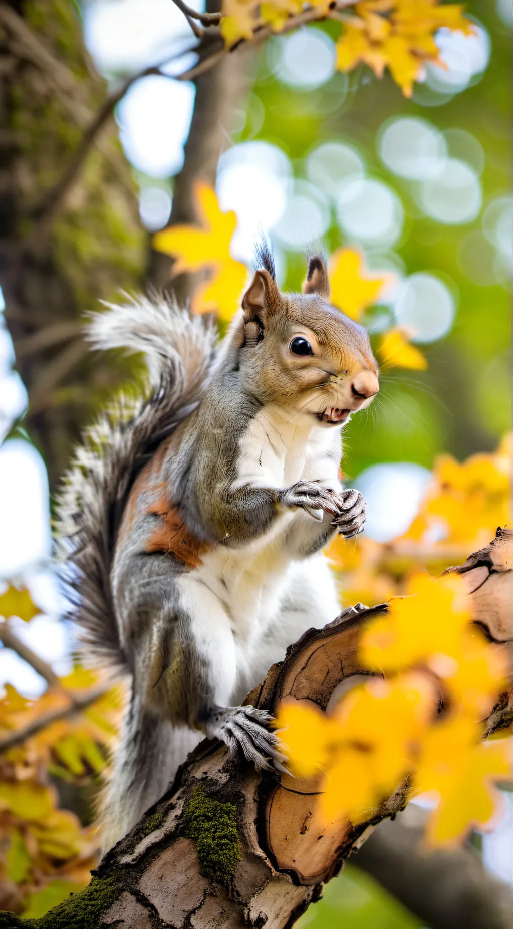 ai character: Gray squirrel  background