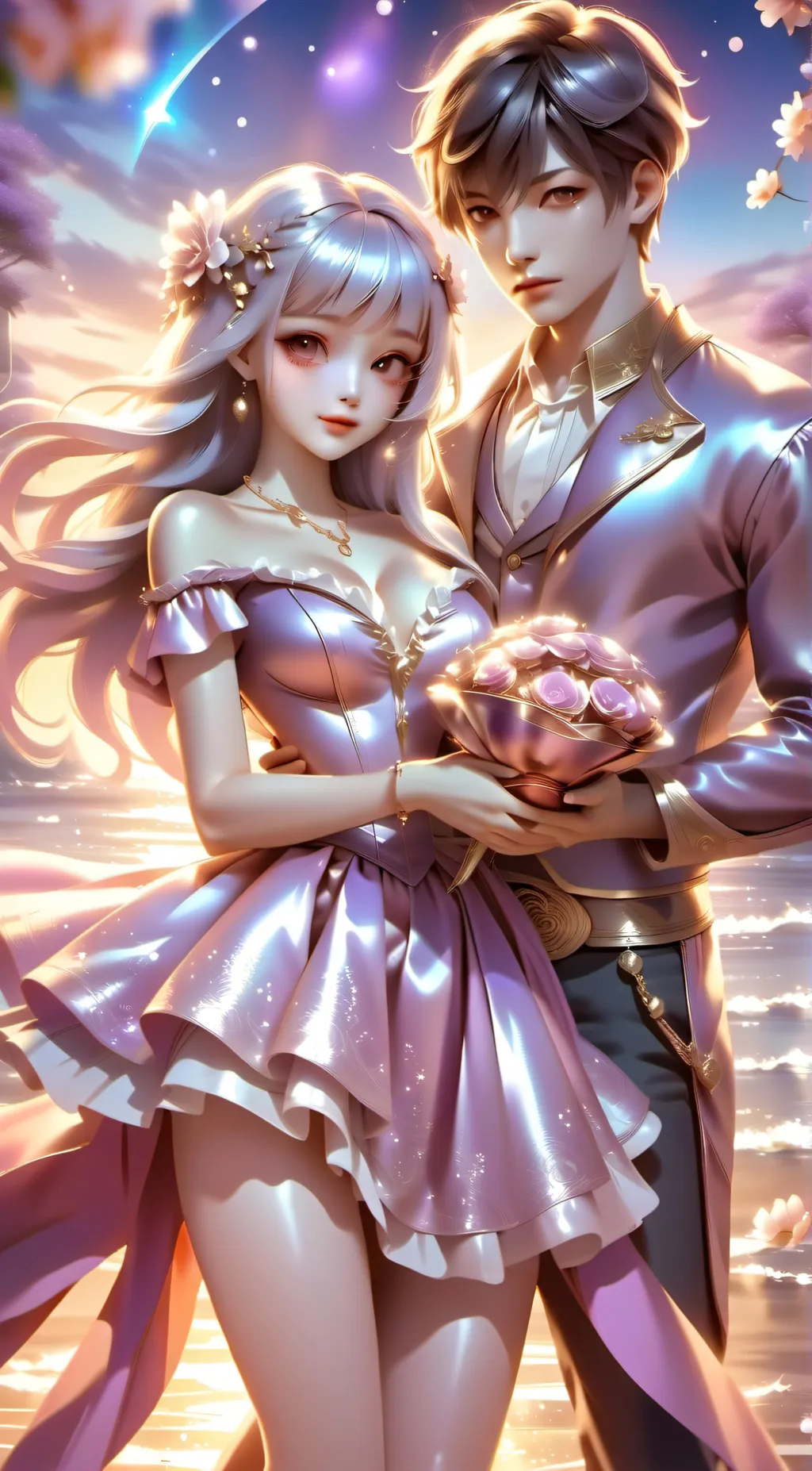 ai character: prenceess and boy background