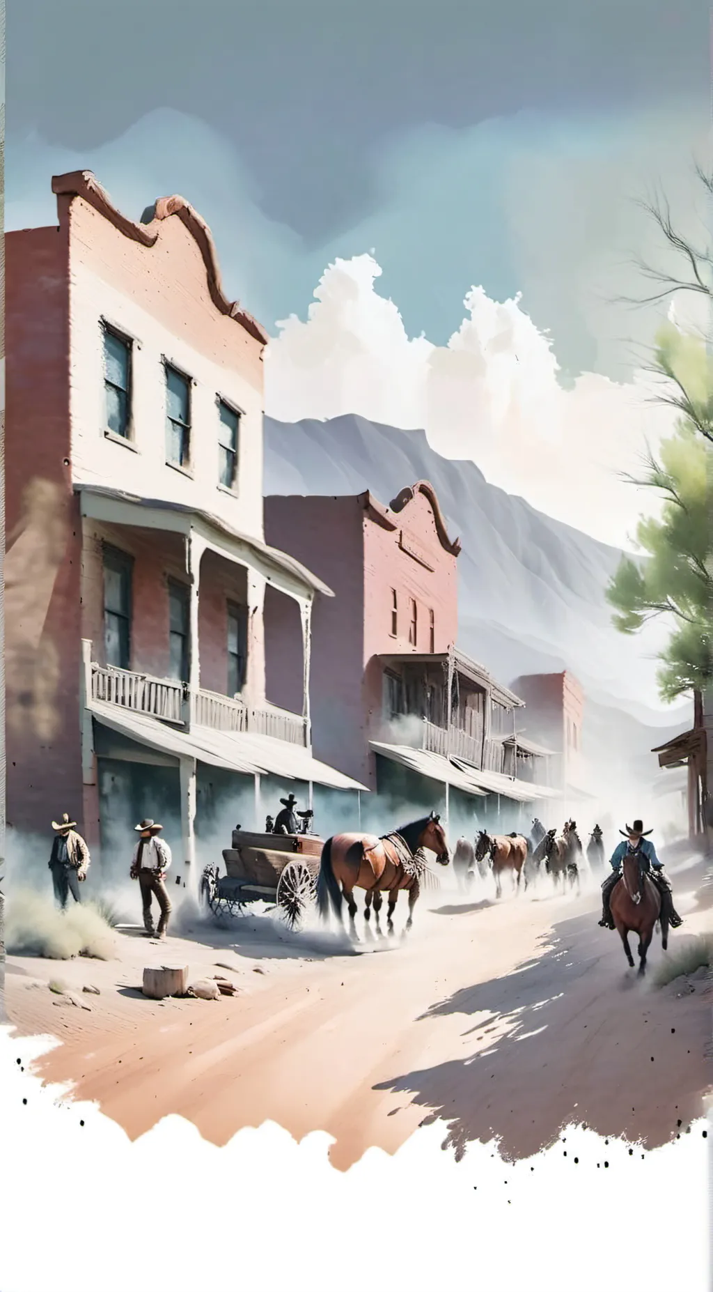 ai character: Bandit town background