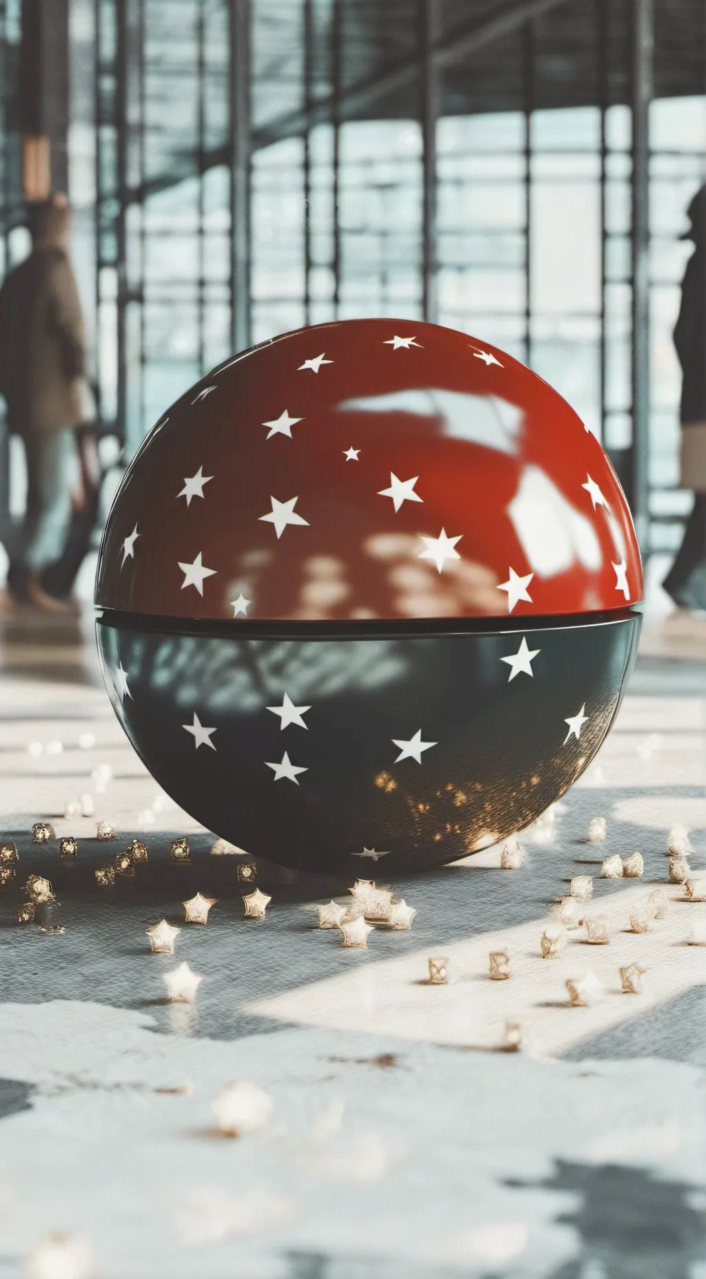 ai character: Black and red ball background