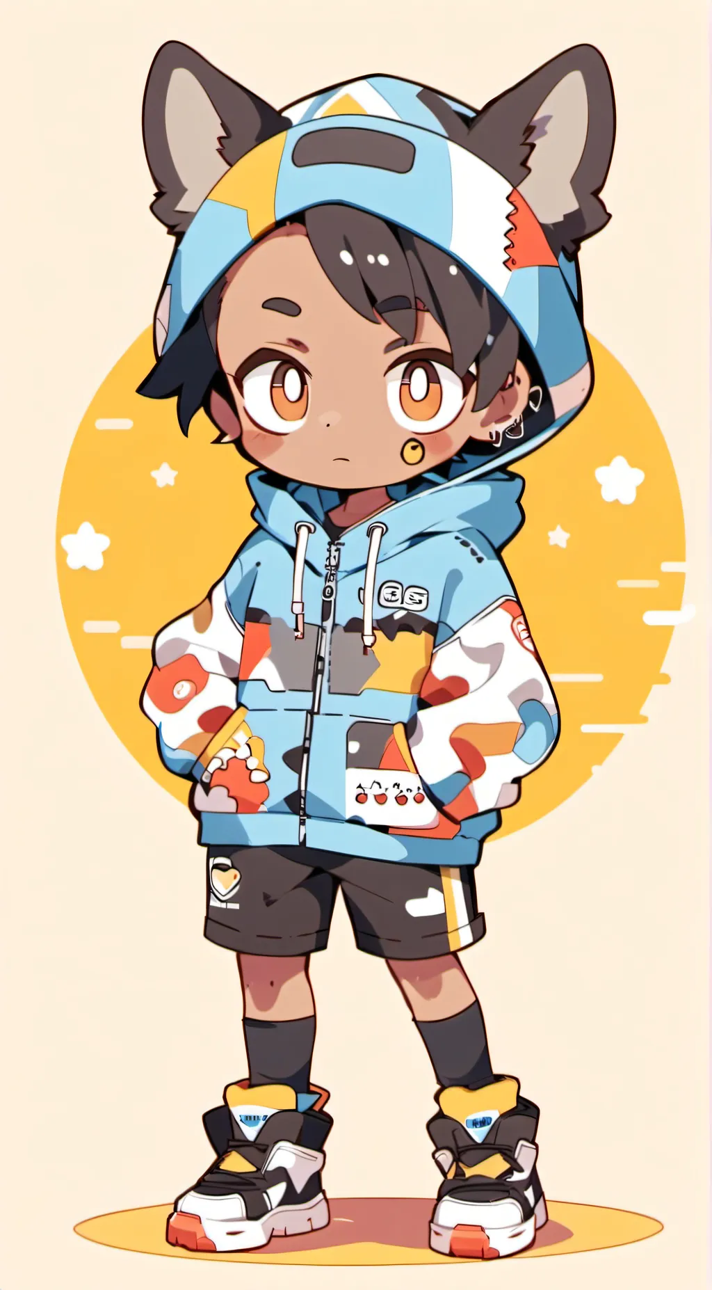 ai character: Human bluey background
