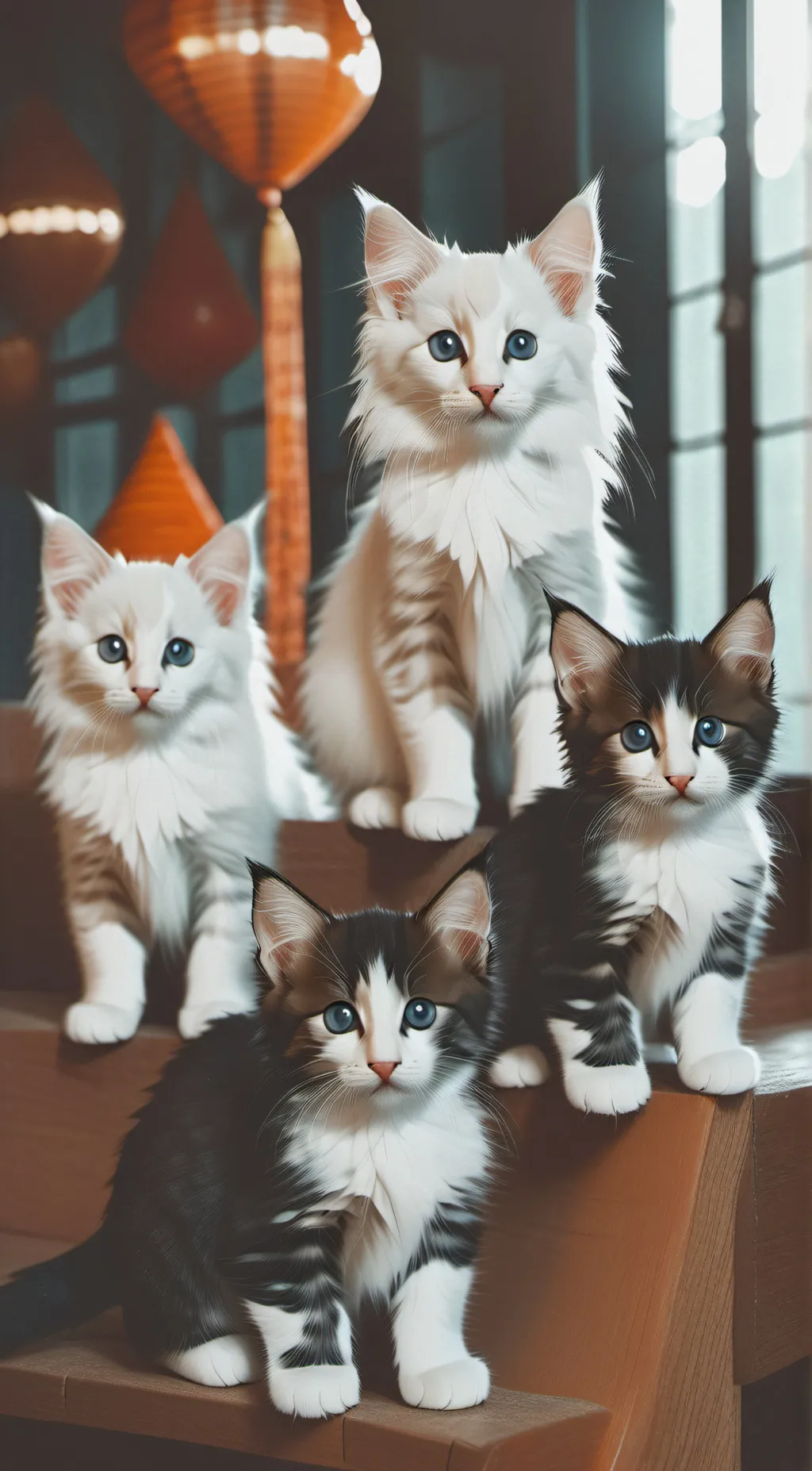 ai character: kittens  background