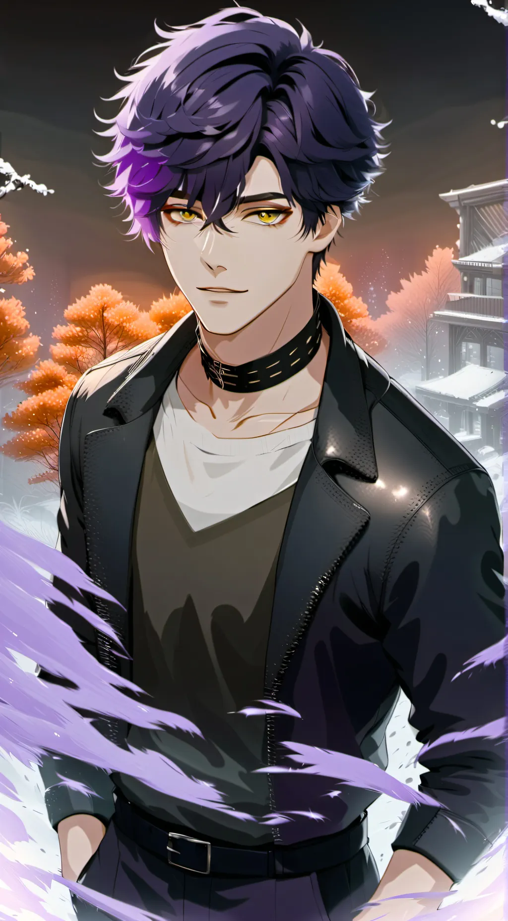 ai character: Dante 🌑💜🖤 background