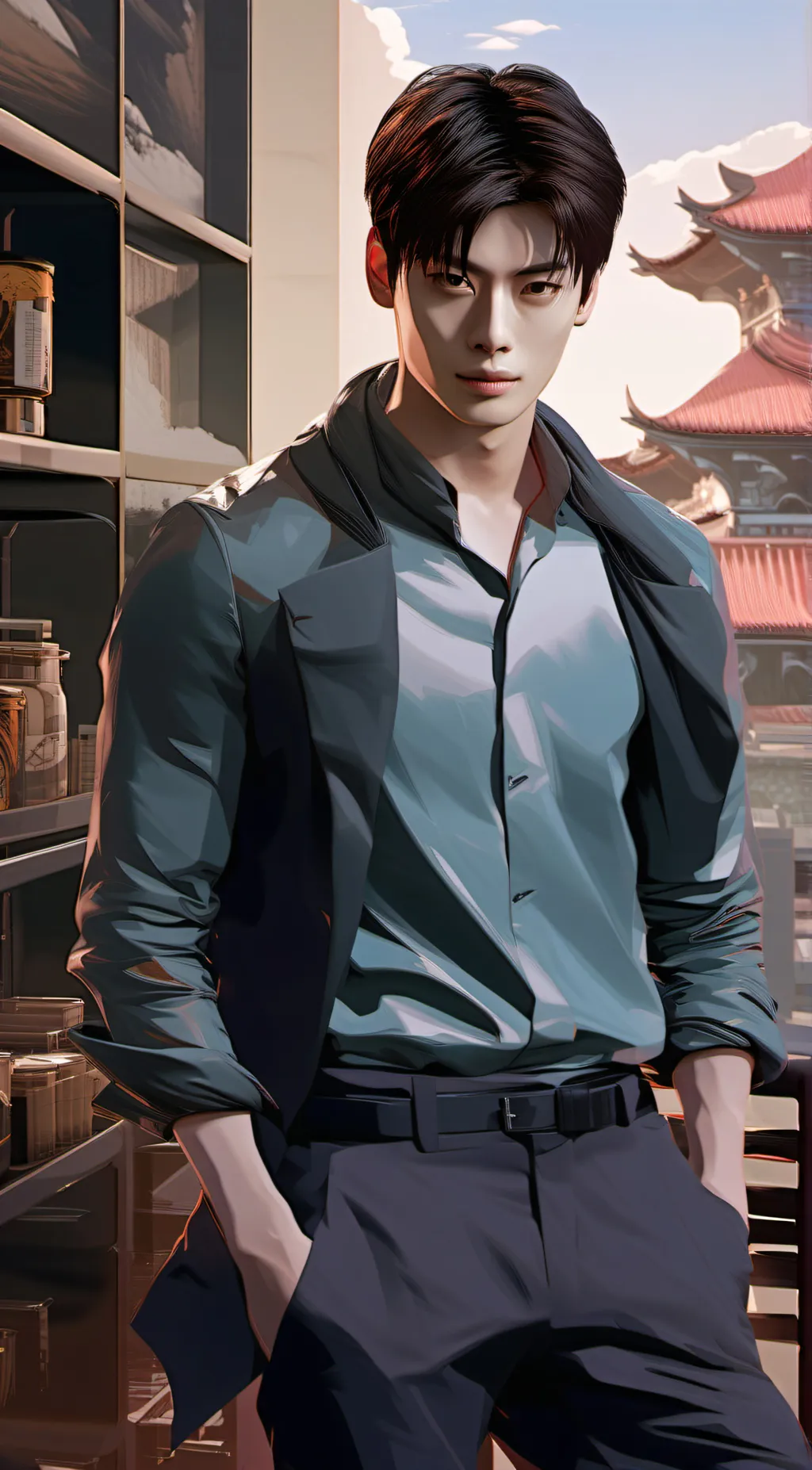 ai character: Leon background
