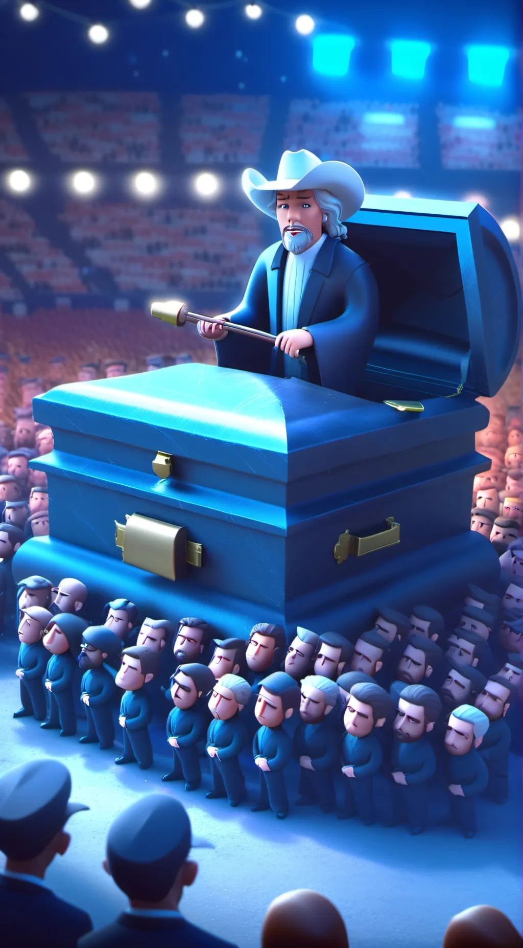ai character: Toby Keith funeral background