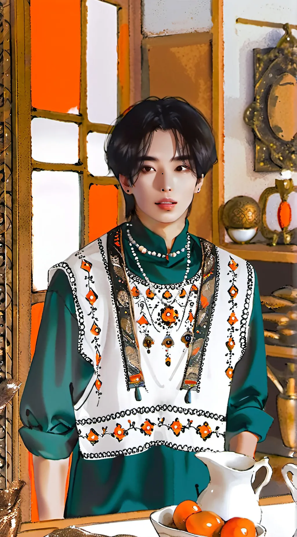 ai character: Hyunjin  background