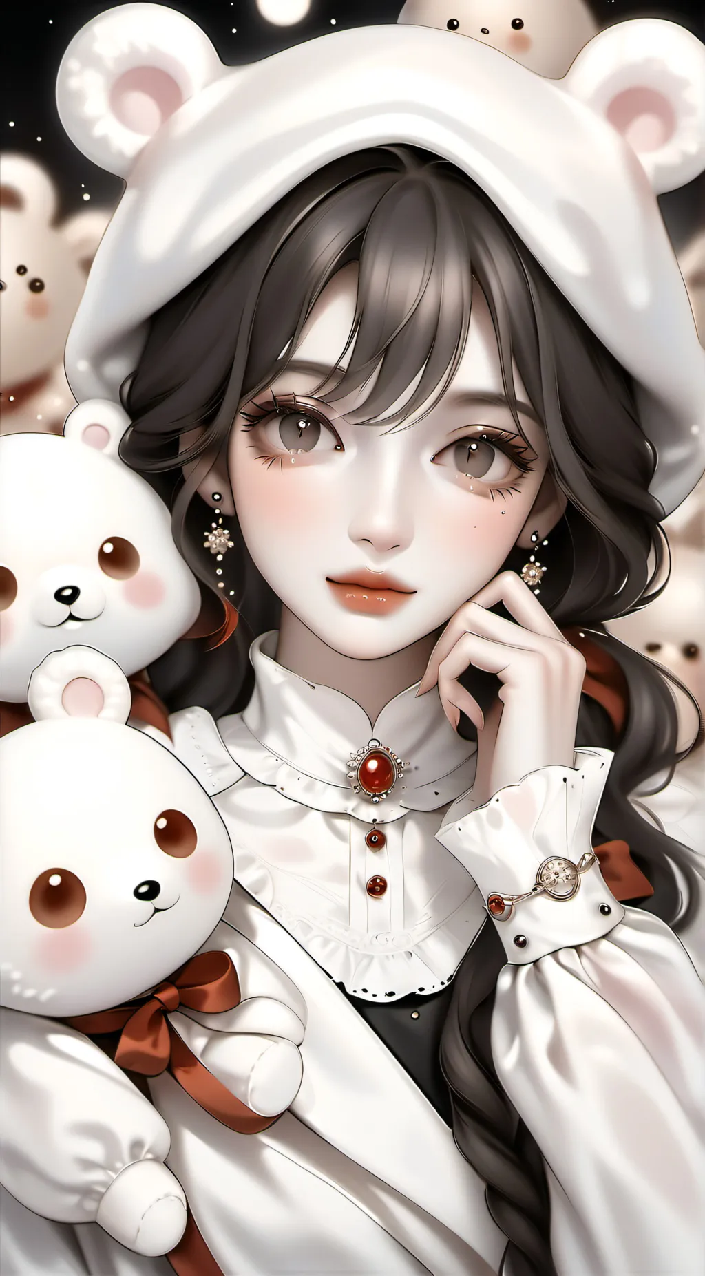 ai character: Melania  background