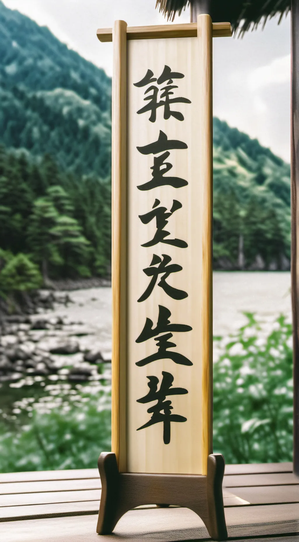 ai character: Japanese sign background