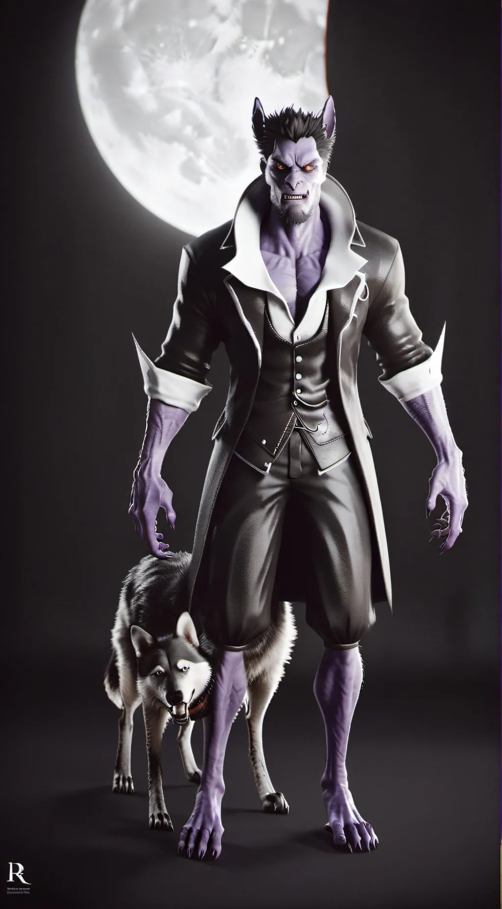 ai character: dark Wolf background