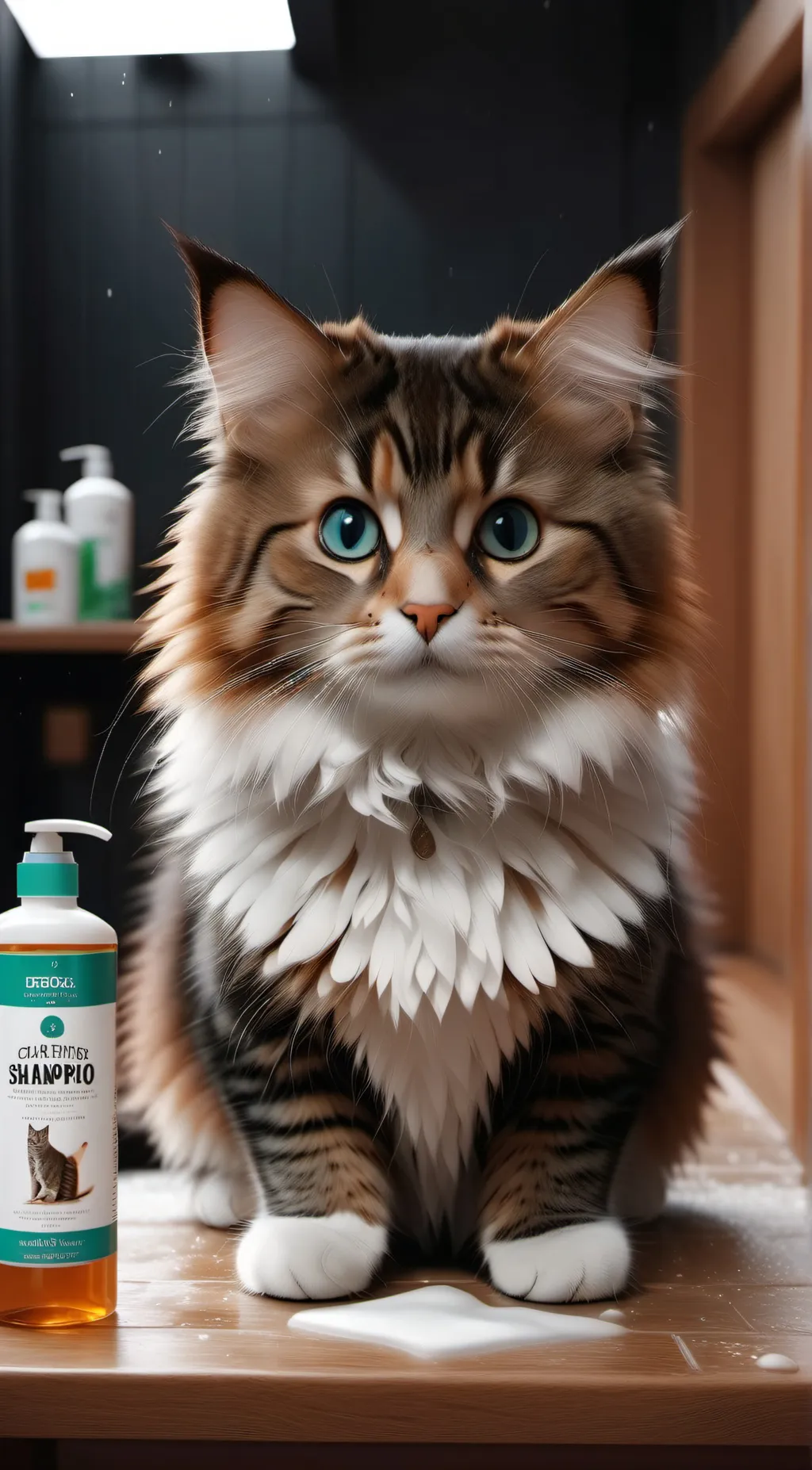 ai character: shampoo background