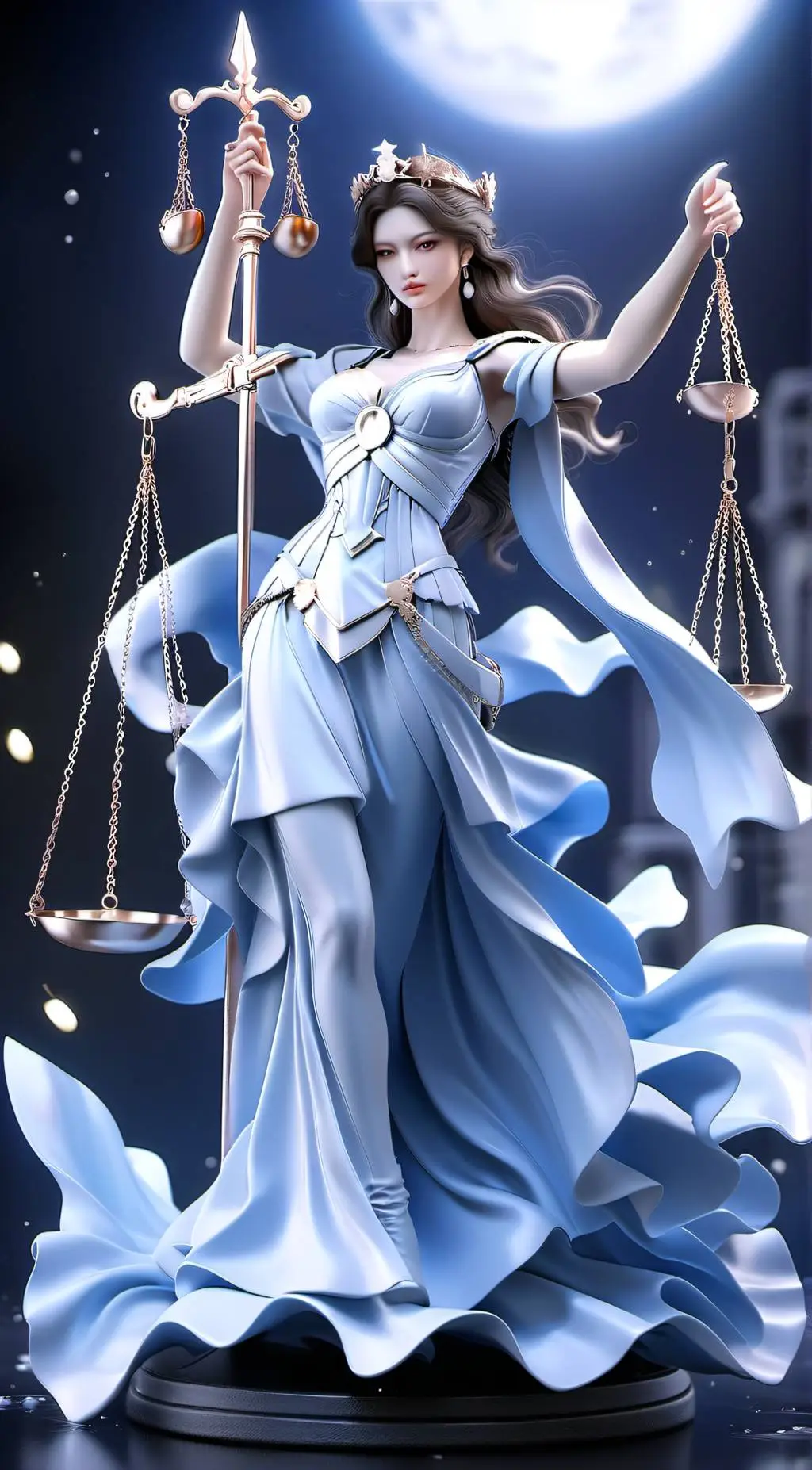 ai character: Goddest Justitia  background