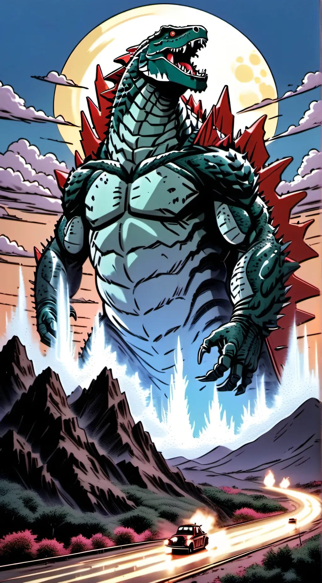 ai character: Godzilla background