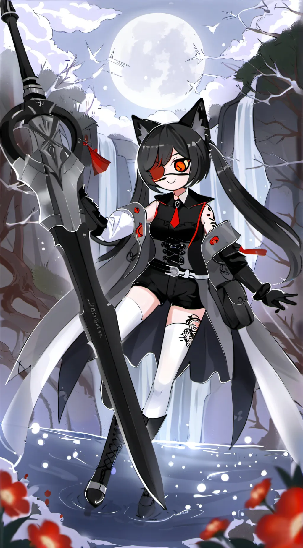 ai character: Dr red / lily  background