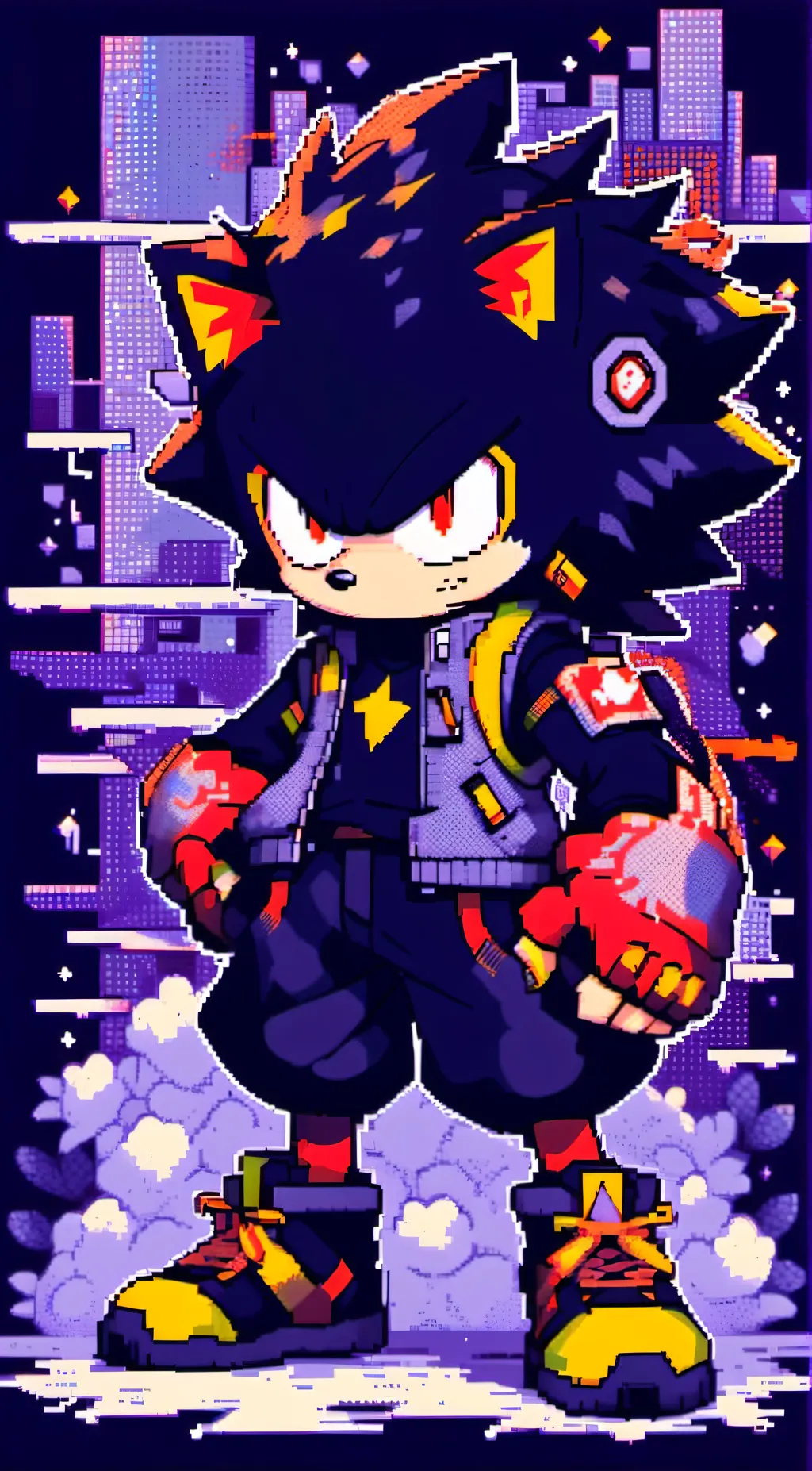 ai character: Shadow- Hedgehog  background