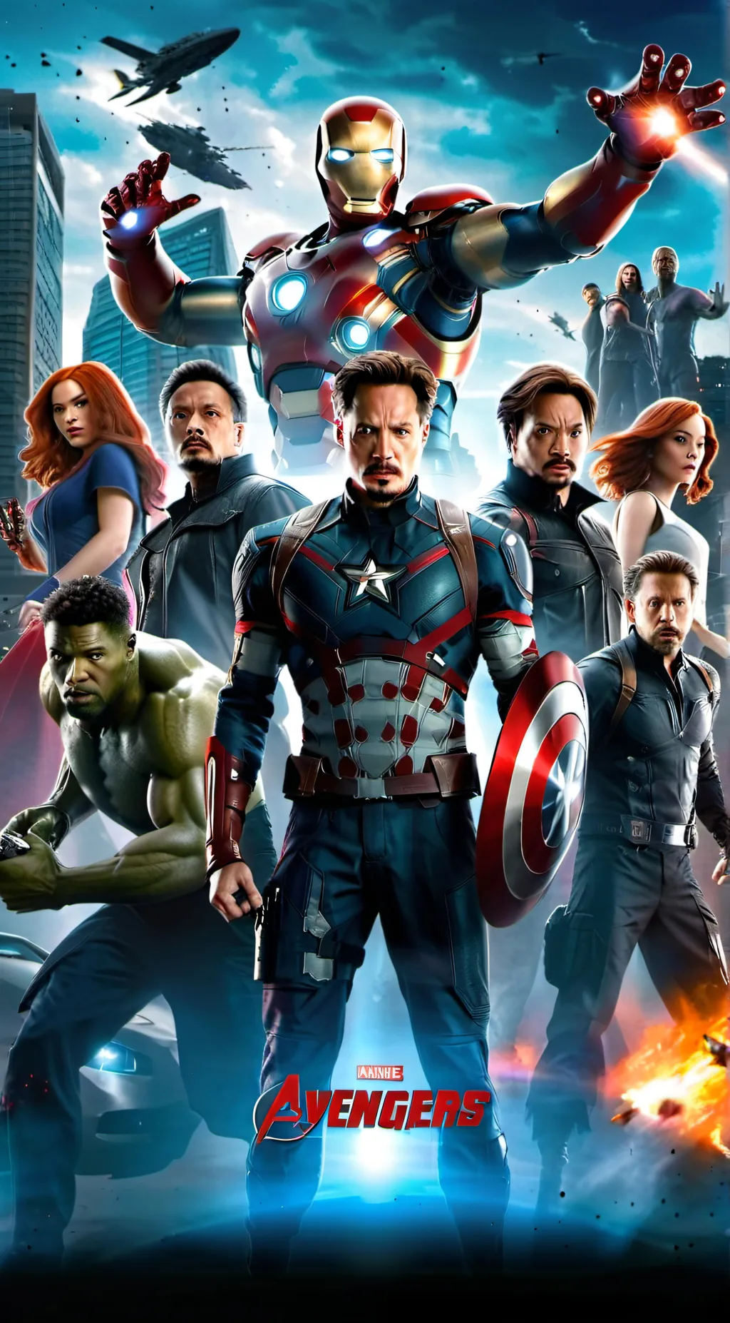 ai character: Avengers  background