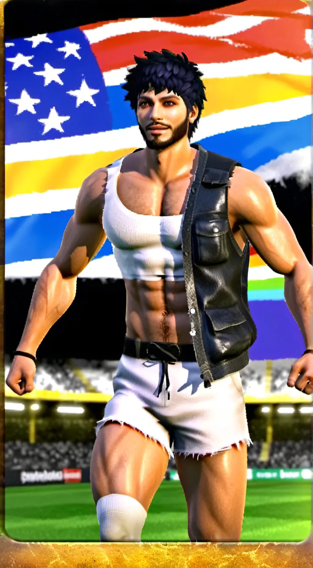 ai character: America footba man background