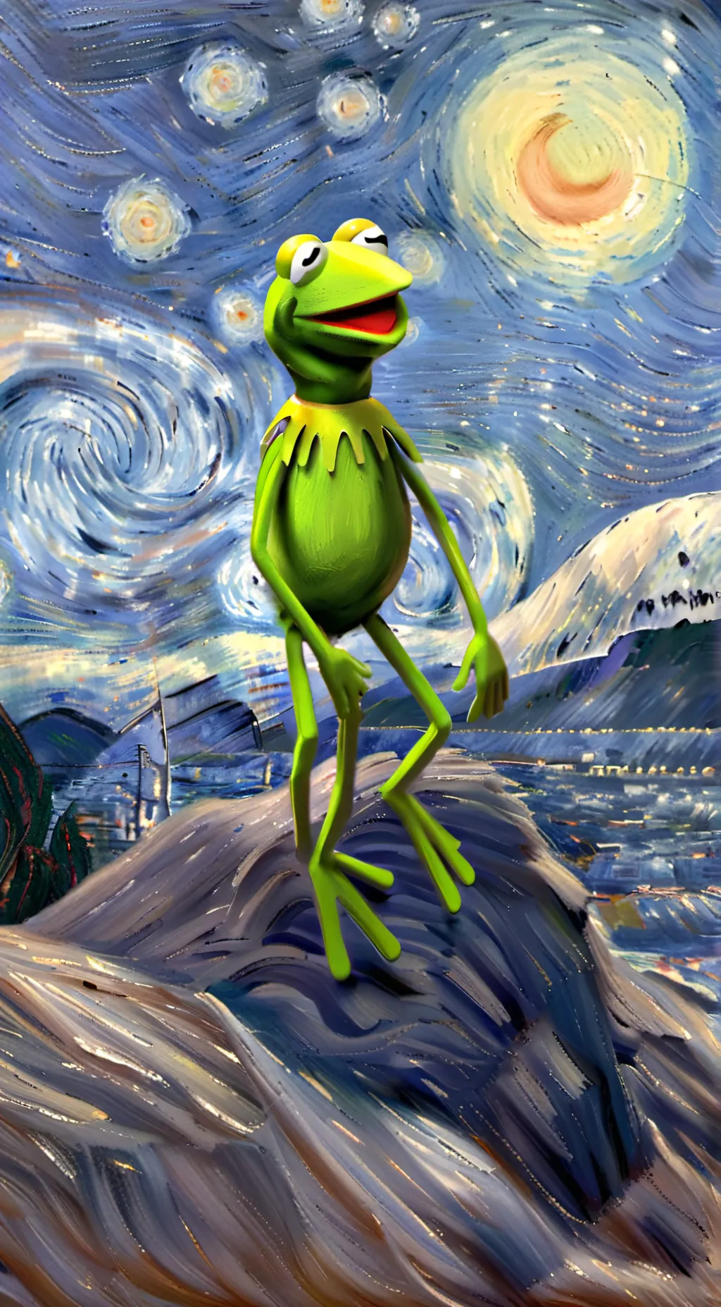 ai character: Kermit cort case background
