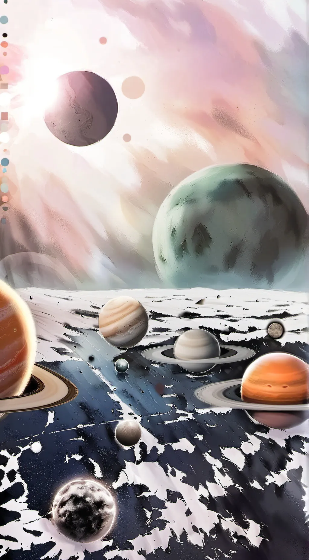 ai character: solar system background