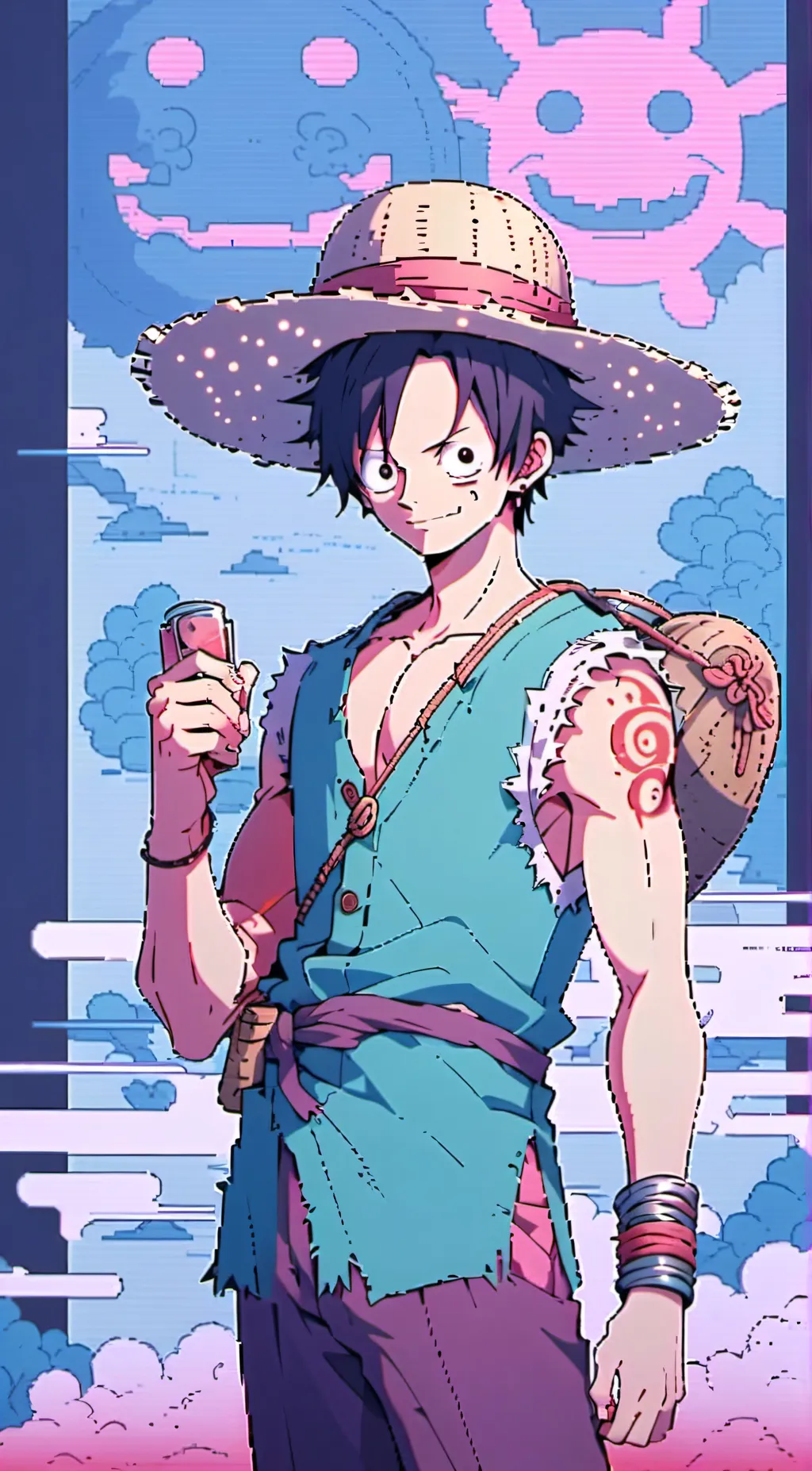 ai character: Monkey. D. Luffy background