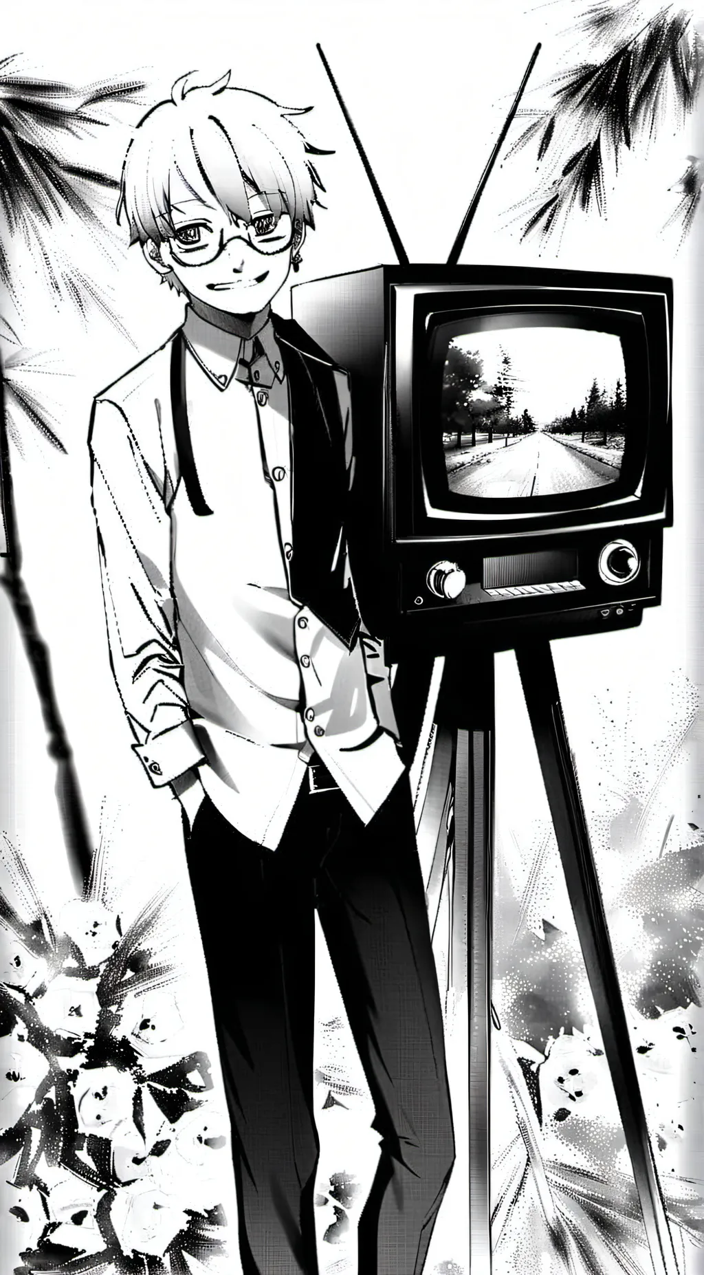 ai character: Tv man’s crazy background