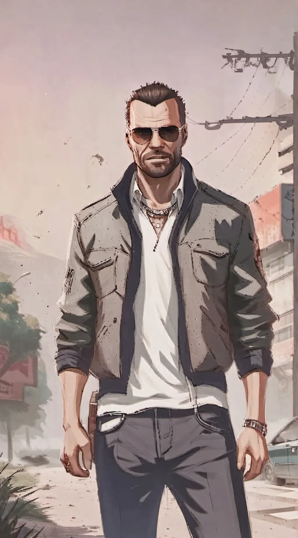 ai character: Lester from GTA  background