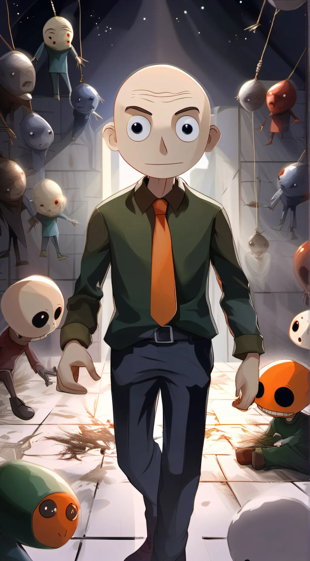 ai character: BALDI  background