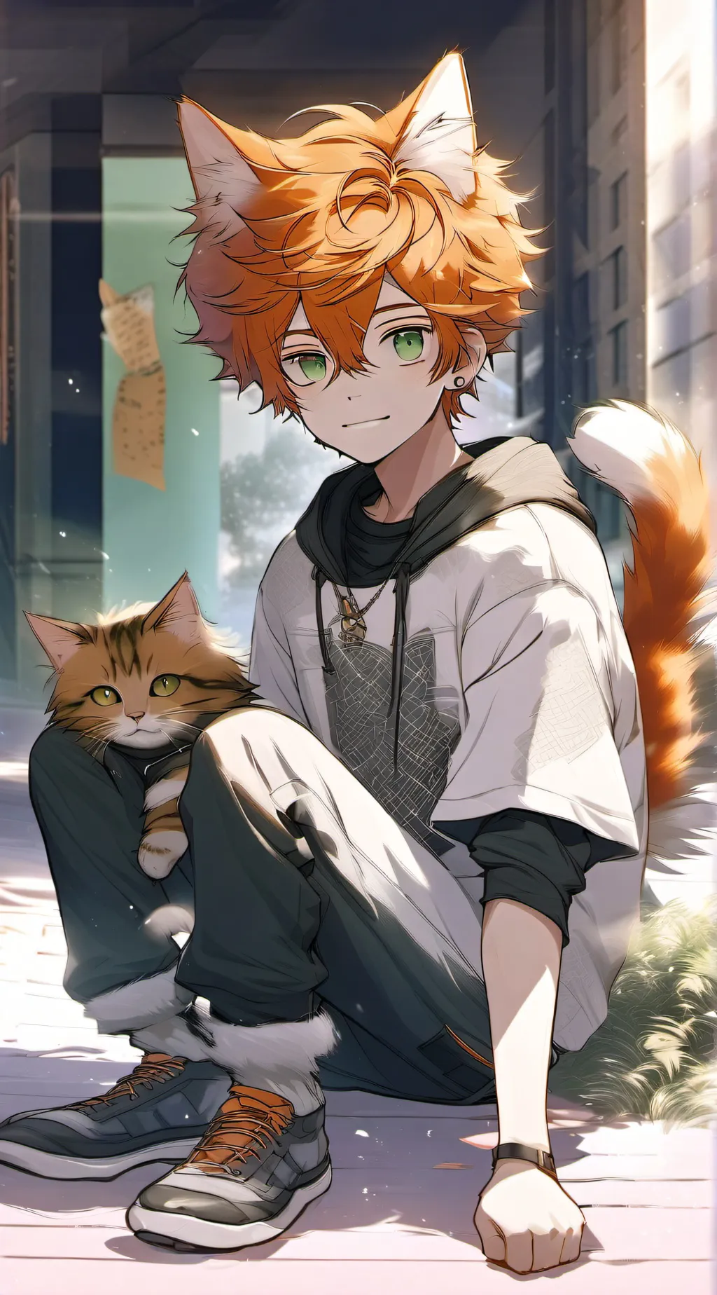 ai character: ginger background