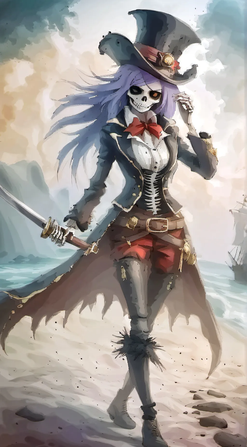 ai character: fem skin taker  background