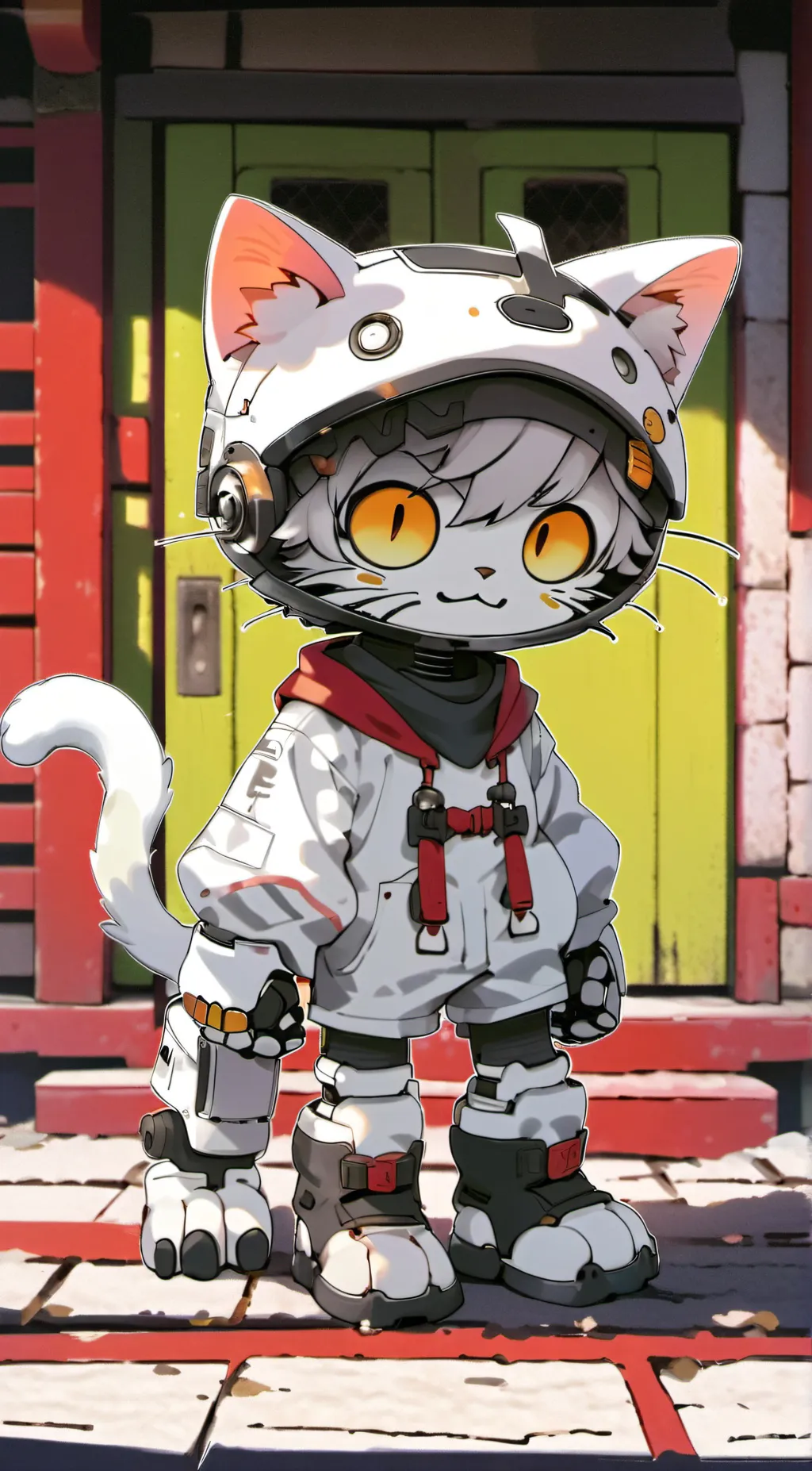 ai character: murder drone cat n background