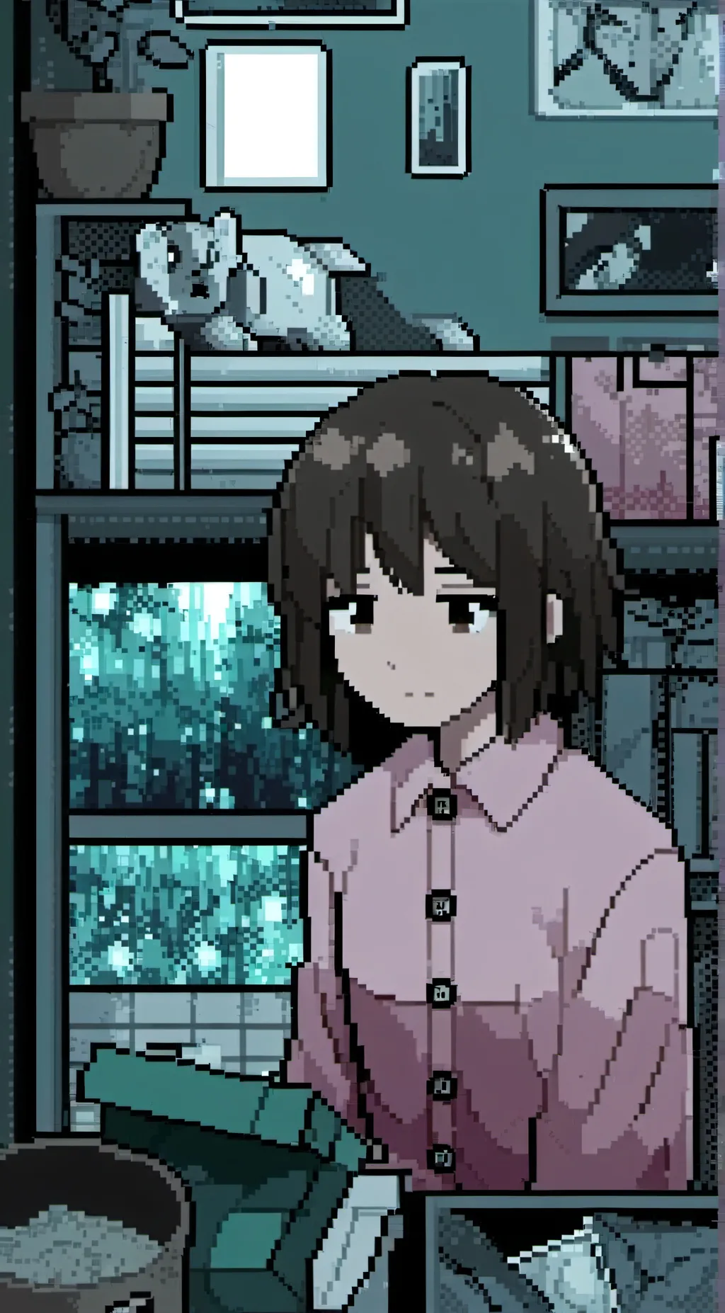 ai character: Unpacking with Una background