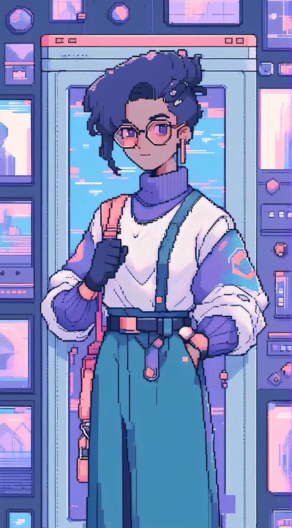 ai character: Woman crew  background