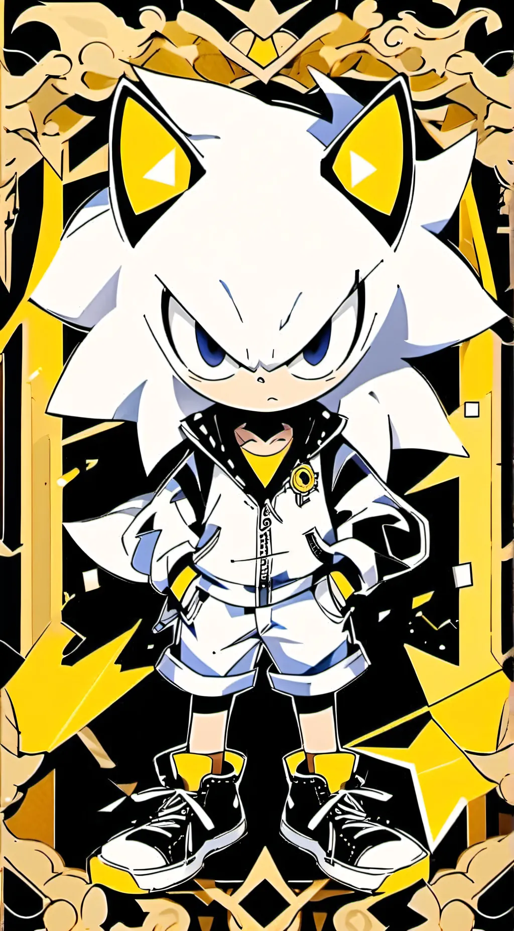ai character: sonic vs rainbow  background