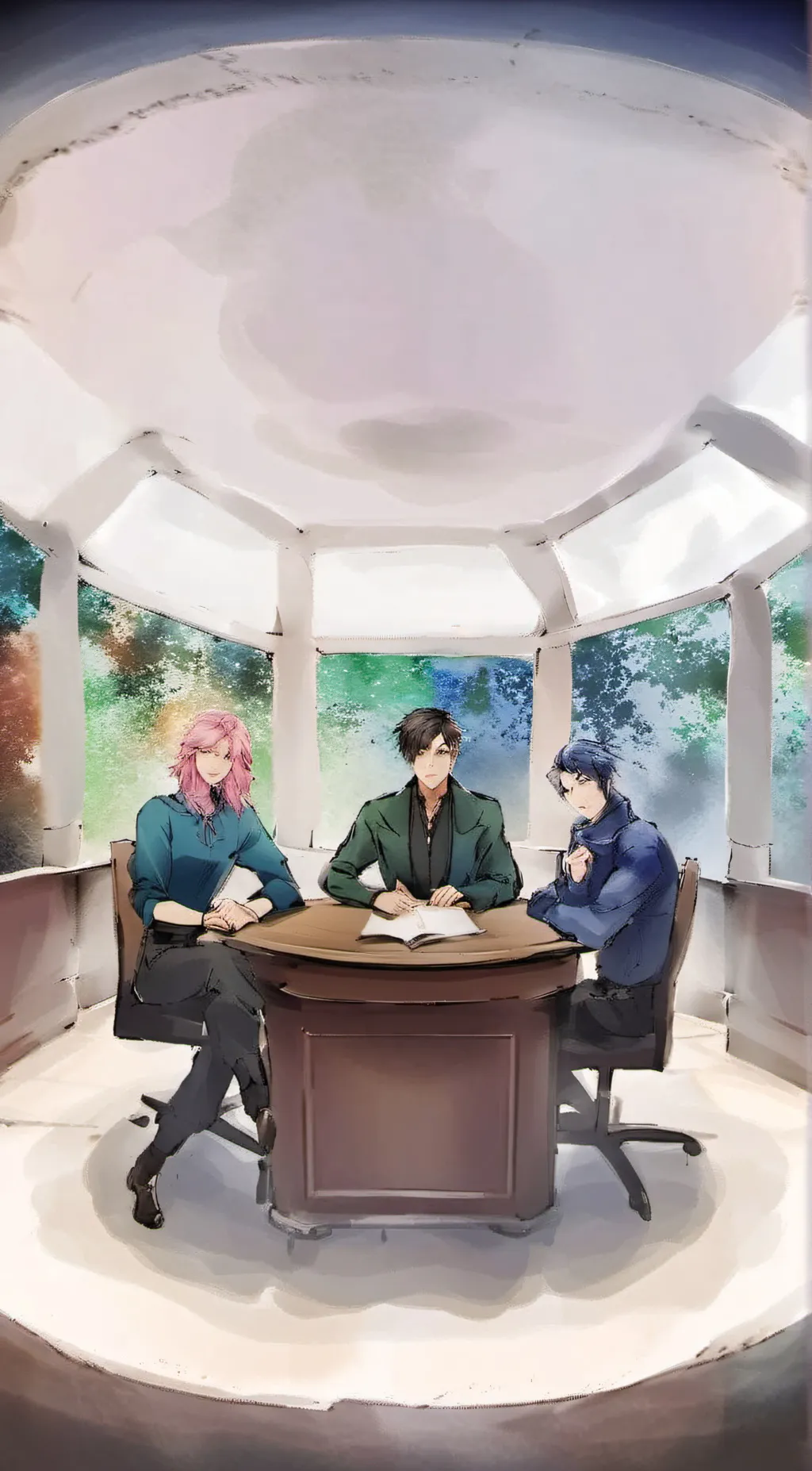 ai character: pokémon center background