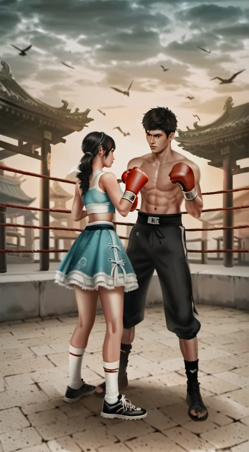 ai character: haiden vs jo  background