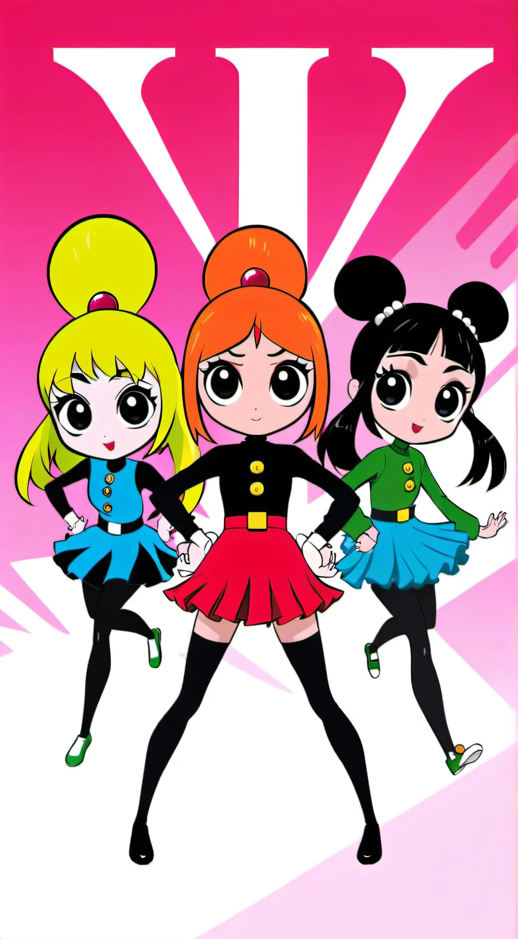 ai character:  Powerpuff Girls background