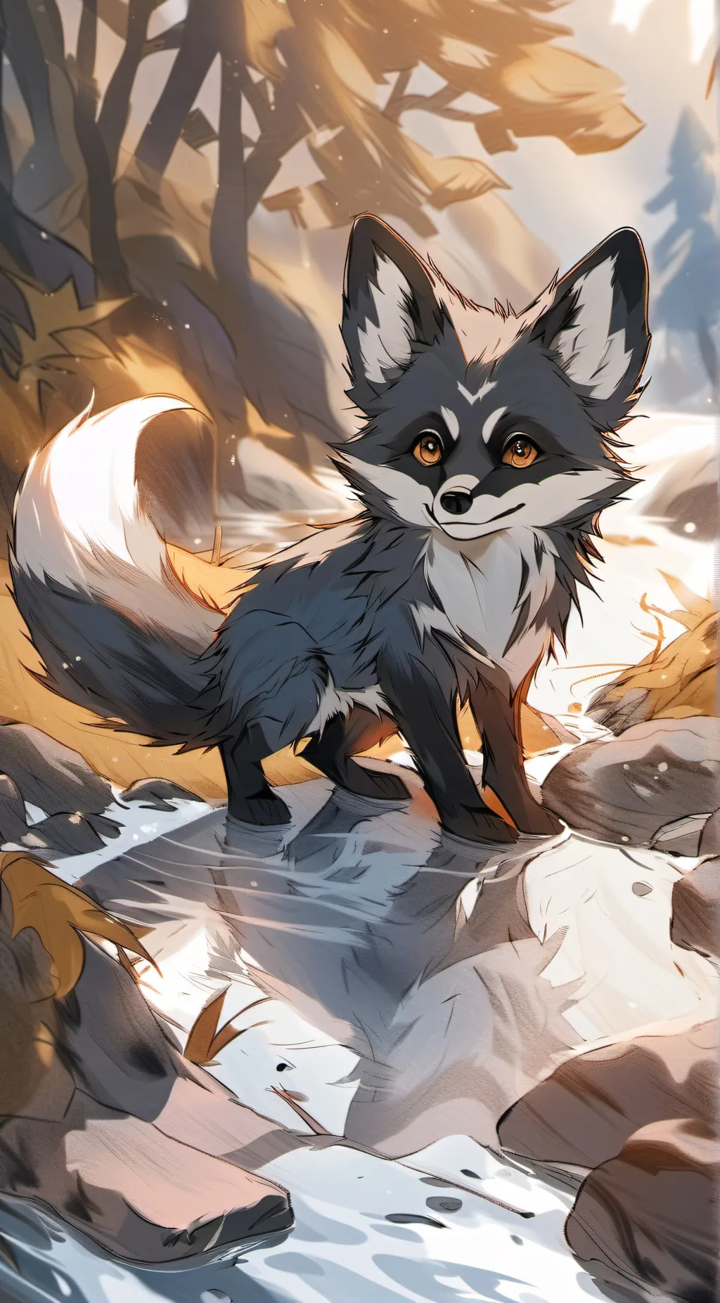 ai character: Water fox background