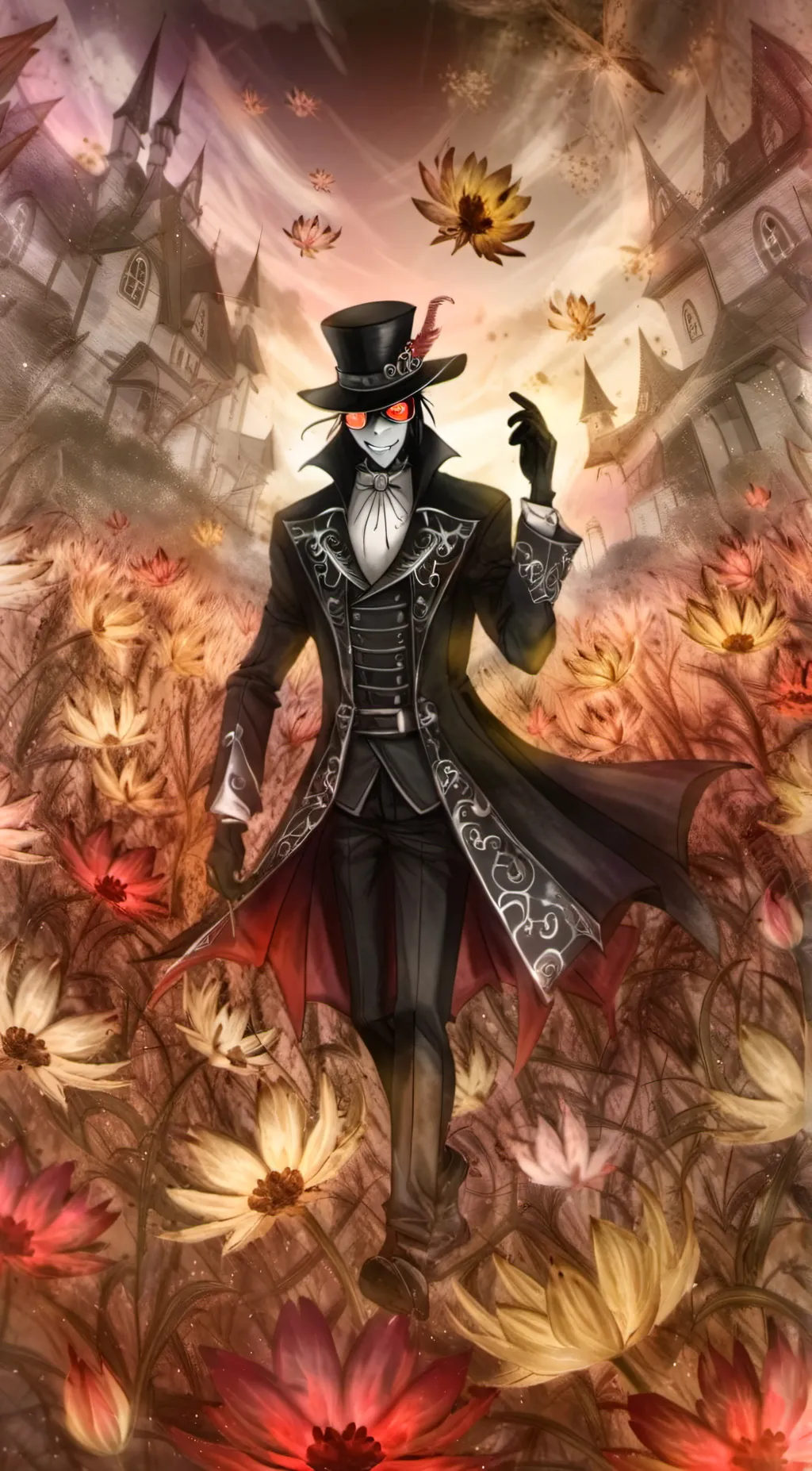 ai character: Black hat background
