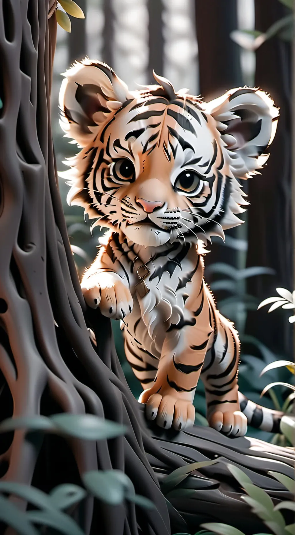 ai character: Baby tiger background