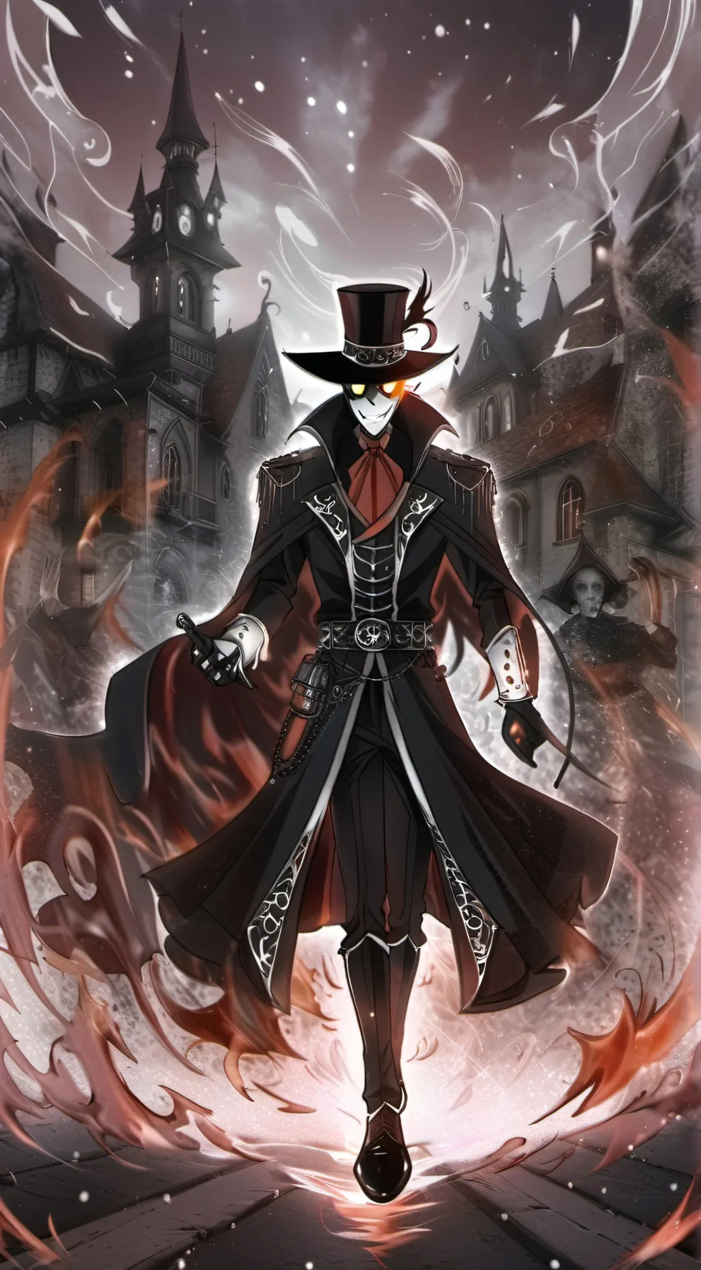 ai character: Black hat background