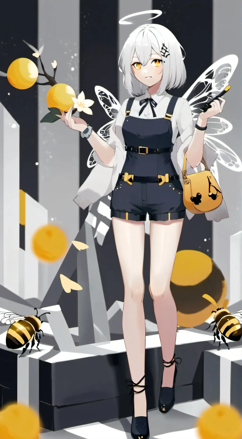 ai character: Bee person background