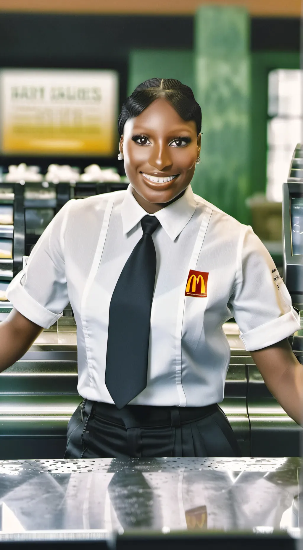 ai character: McDonald's Worker background
