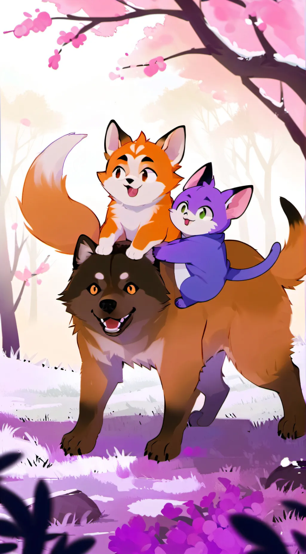 ai character: Catnap and dogday background