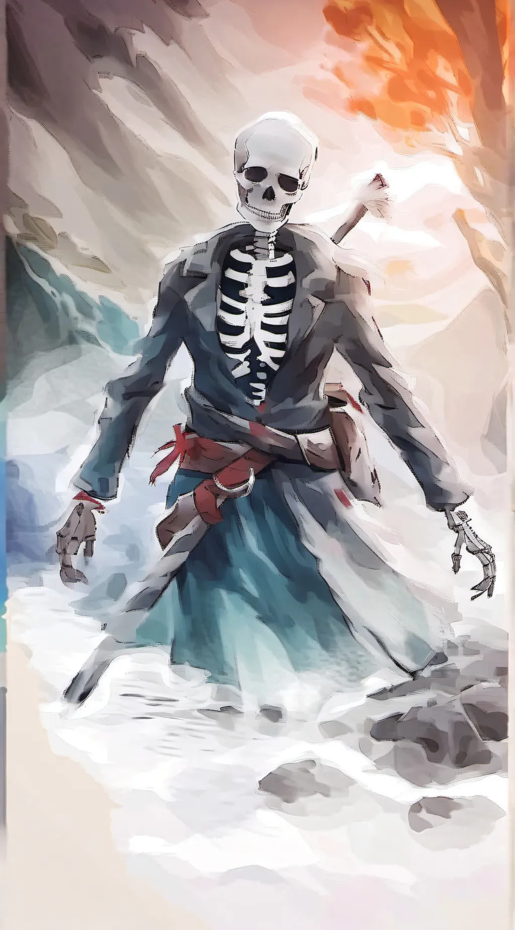 ai character: Mr skelly bones background