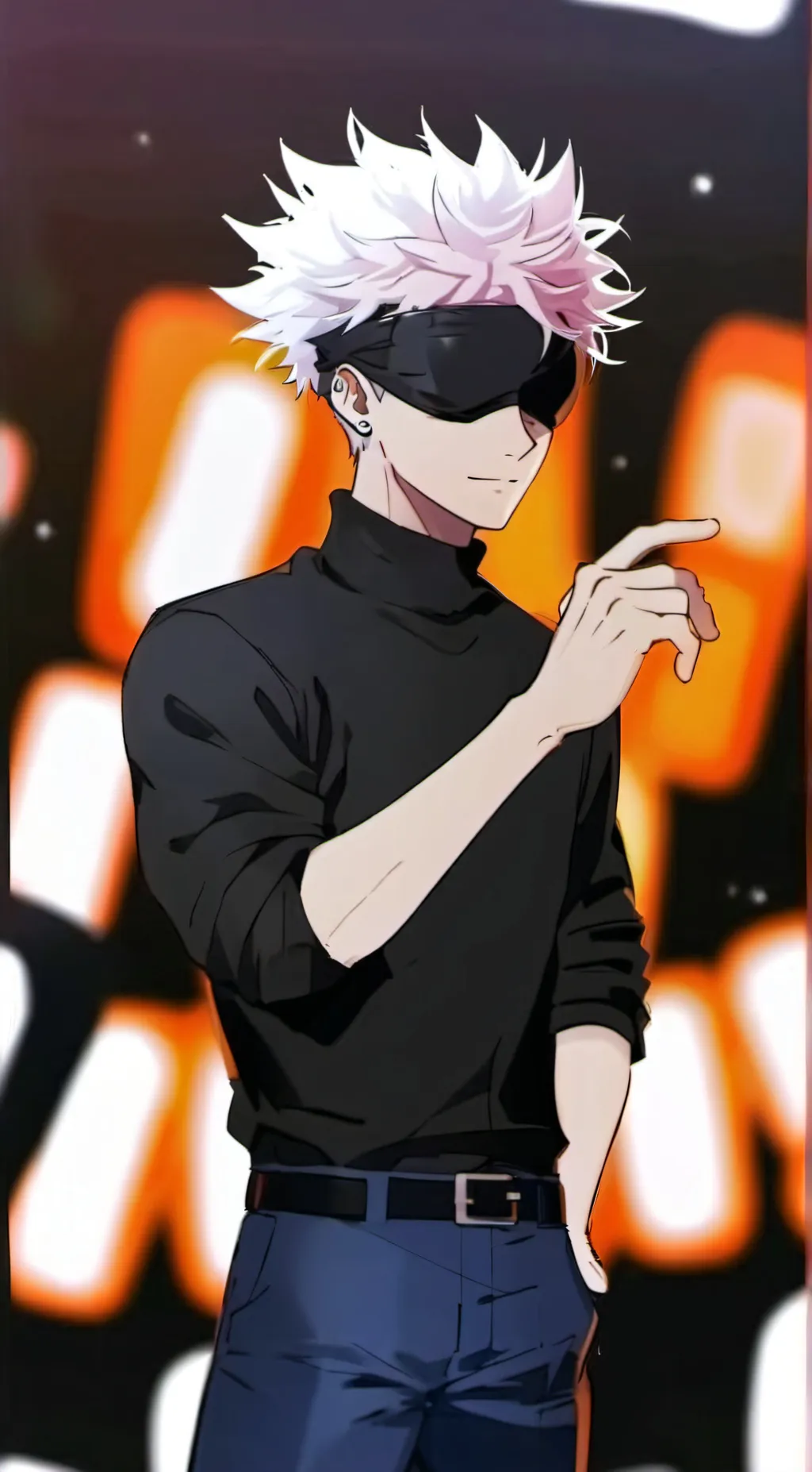 ai character:   satoru Gojo..... background